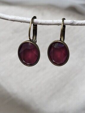 Touchstone Crystal By Swarovski Mystic Red Earrings